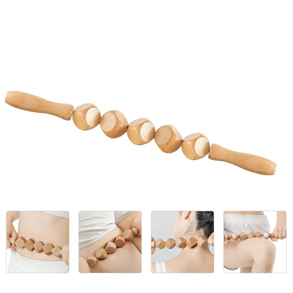 

Guasha Massaging Rod Natural Wood Body Massage Tool Smooth Surface Portable Massage Stick For Athletes Therapists Light Brown