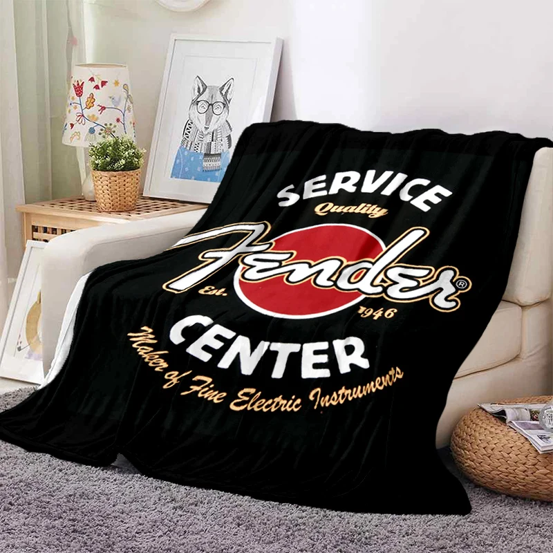 Rock Fender Guitar Blanket Ultra Lightweight Soft Plush Flannel Throws Blanket for Sofa Bed Couch best Office Gifts