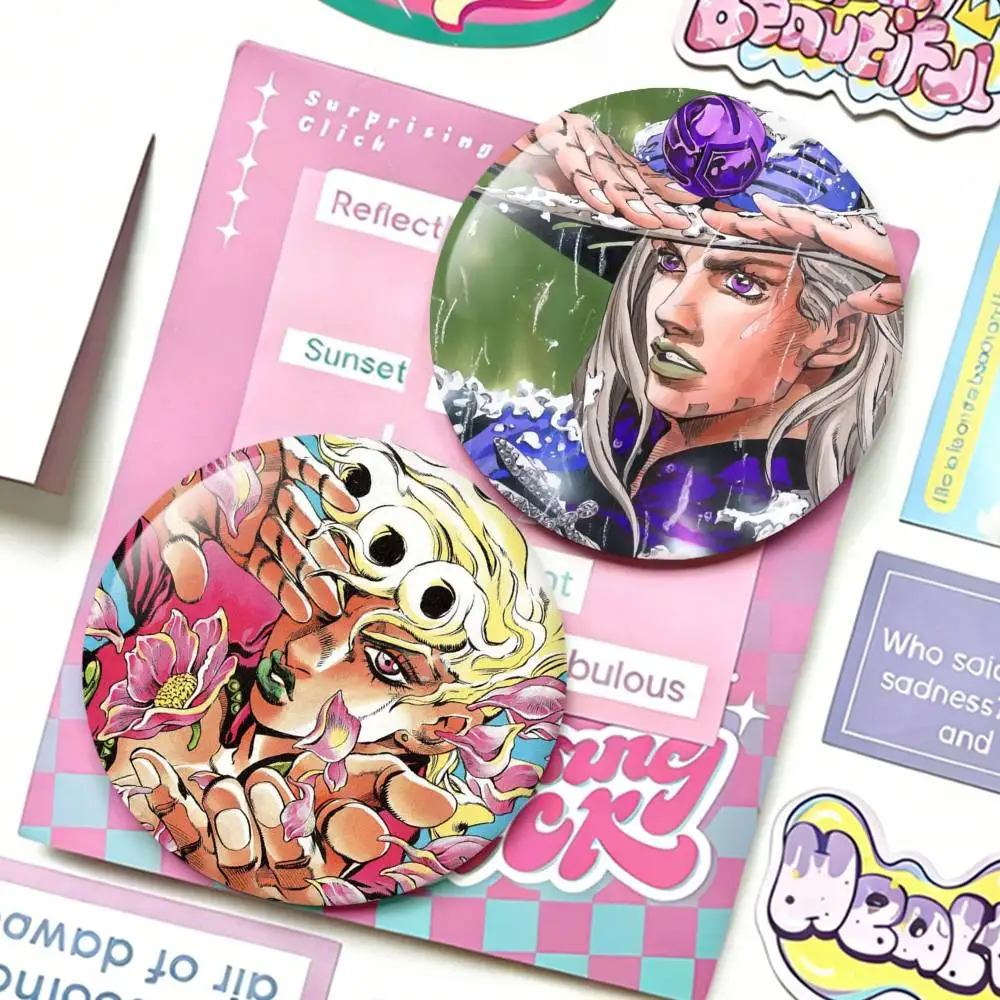 

JoJos B-Bizarres Adventures Badges 25 32 44 58 75 mm Round Fans Collect Friends Gifts Brooch Souvenir