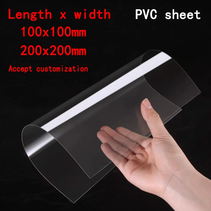 PVC Plate High Transparent Plastic Board Hard Plastic Sheet Thin Plate Isolation Board Pc Board 100x100mm 200x200mm Home DIY