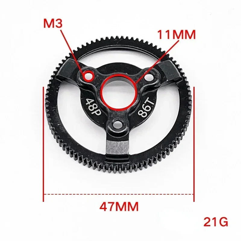 سحب الأسنان الصلب الكبير ، Tras Slash2WD ، 2WD LCG ، 48P ، 72 -76T ، 86T