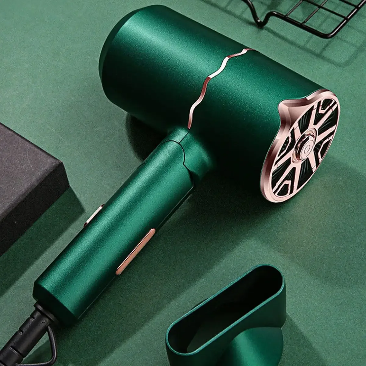 Secador de pelo profesional de 220V y 1000W, potente secador de pelo eléctrico con iones negativos, luz azul, viento frío y caliente