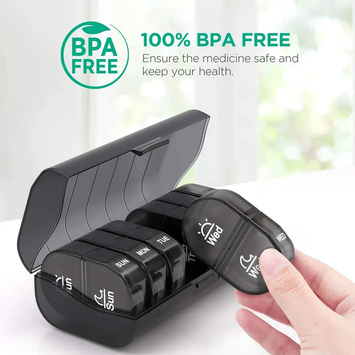 7 Days Pill Medicine Box Portable Travel Pill Cases Box 14 Grids Pills Container Drug Dispense Storage Box Pill Box Organizer