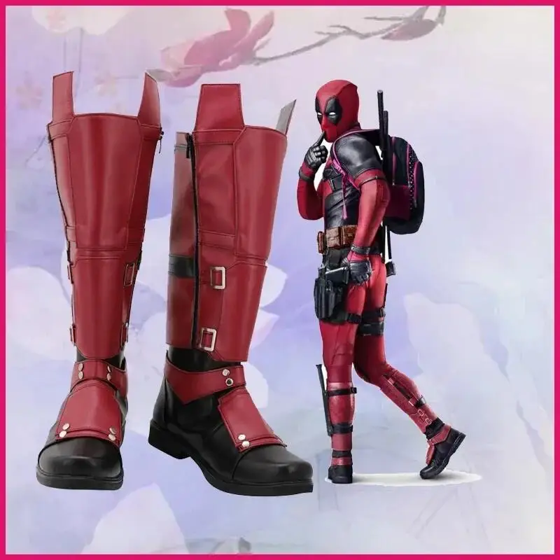 2024 Wolverine Deadpool Cosplay Shoes Party Deadpool 3 Cosplay Boots Shoes PU Leather Party Props