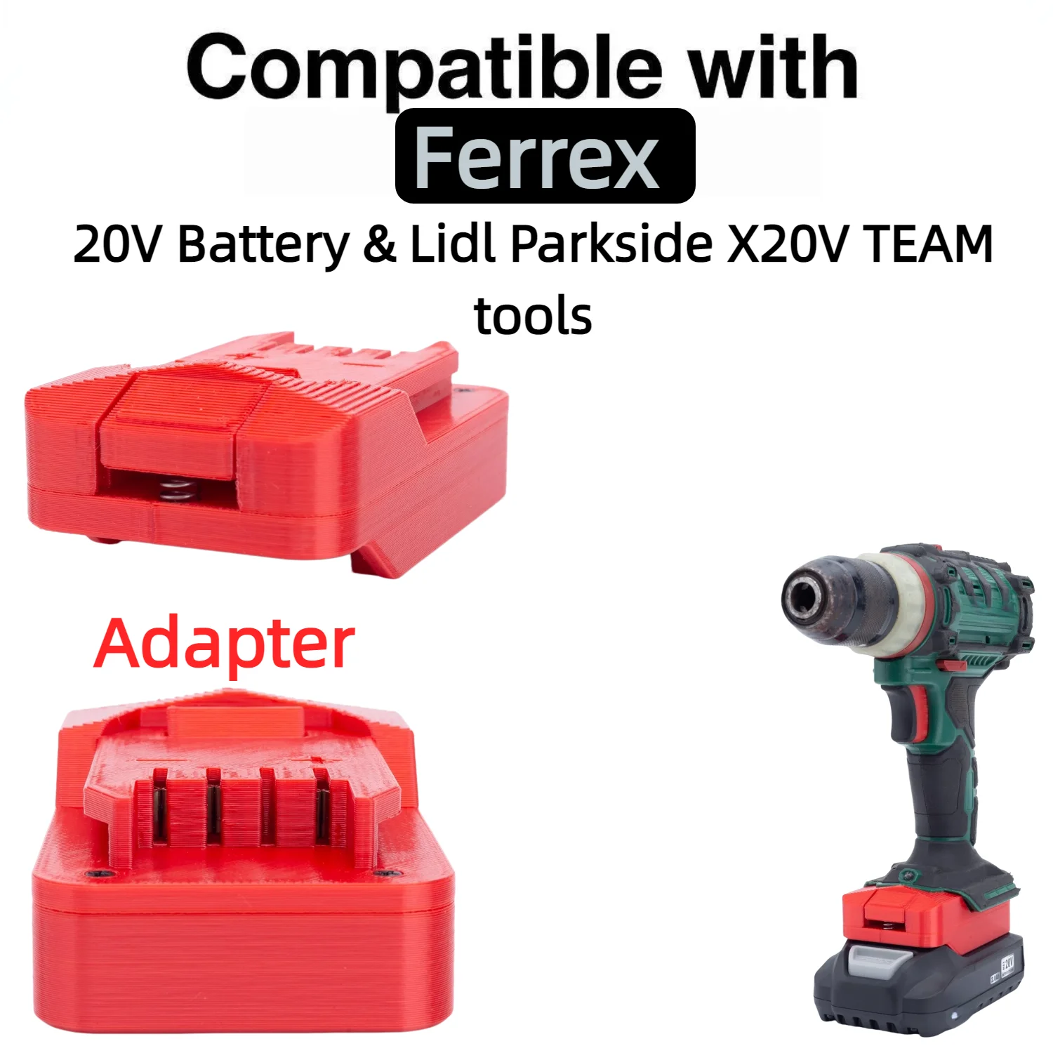 

For Ferrex 20V Series Li-ion Battery TO Lidl Parkside X20V TEAM Series Cordless Tools Battery Adapter/Converter(Only Adapter)
