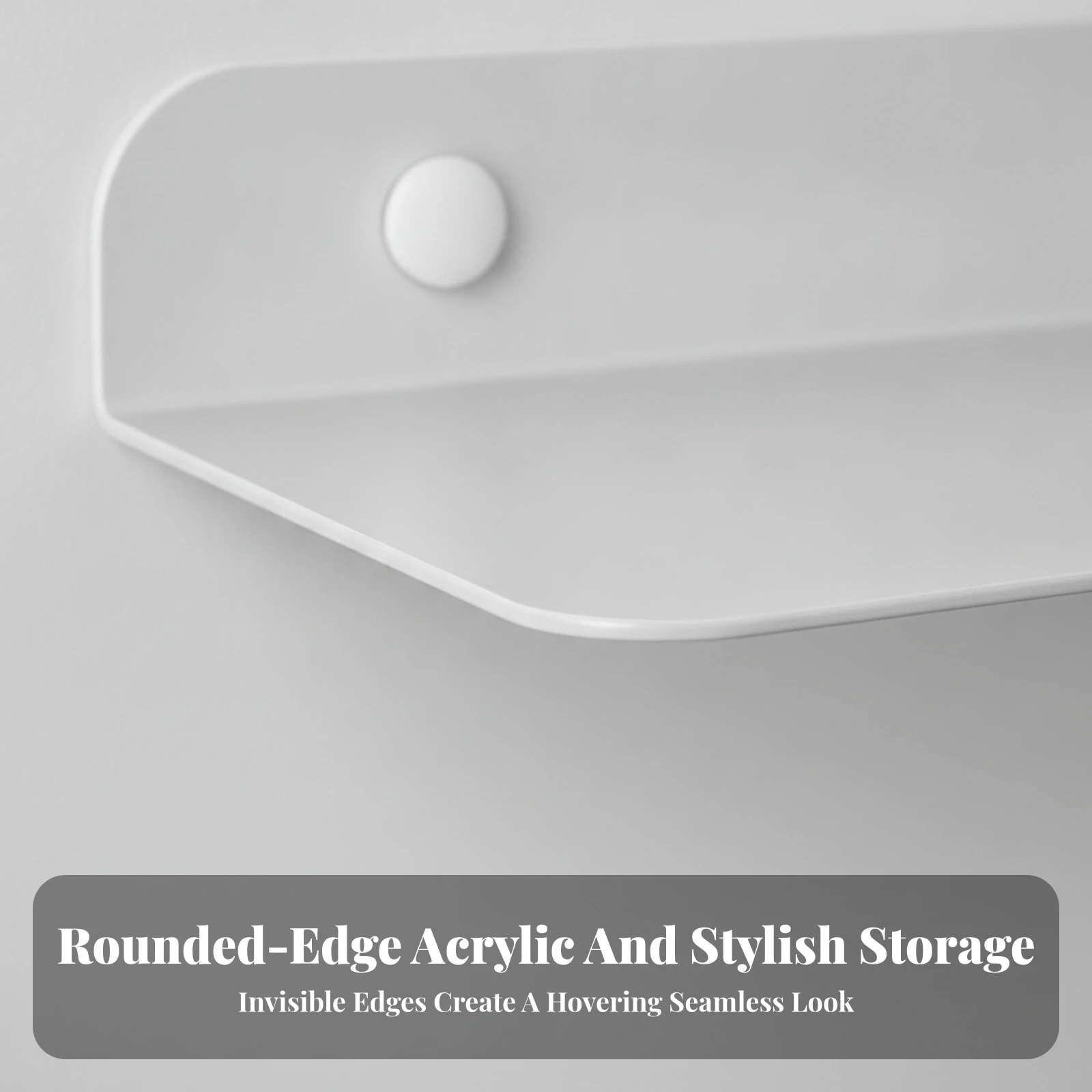 2 Pieces Floating Shelf with Backplate Minimalist Acrylic Floating Shelf Furniture Versatile Robust for Bedroom, Kitchen