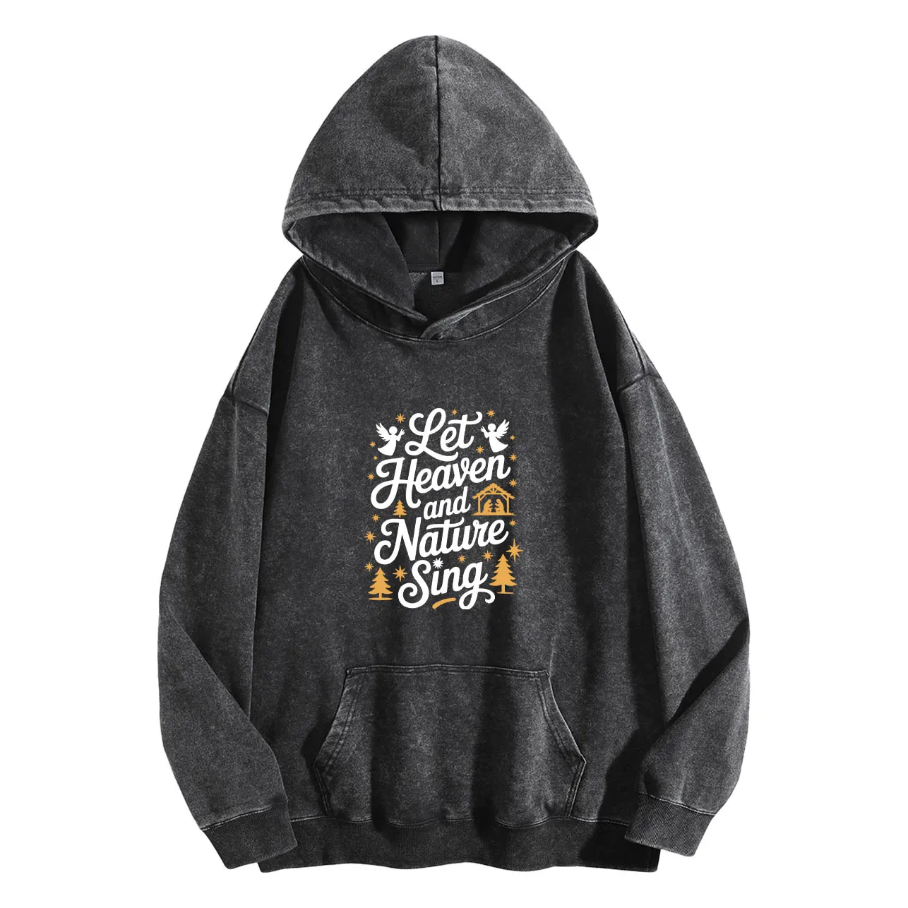 دع السماء والطبيعة يغني الرجال خمر غسلها الرسم هوديي الرجعية طباعة البلوز عارضة الشارع الشهير النسيج الناعم #2