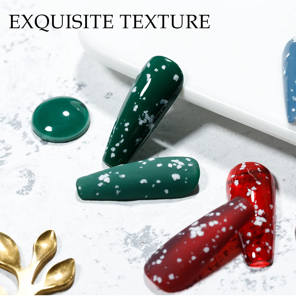Vendeeni 15ml Fiocco di neve Top Coat Gel Smalto per unghie UV LED Soak Off Gel Vernice Neve rotta Top Coat per Natale Nail Art Design