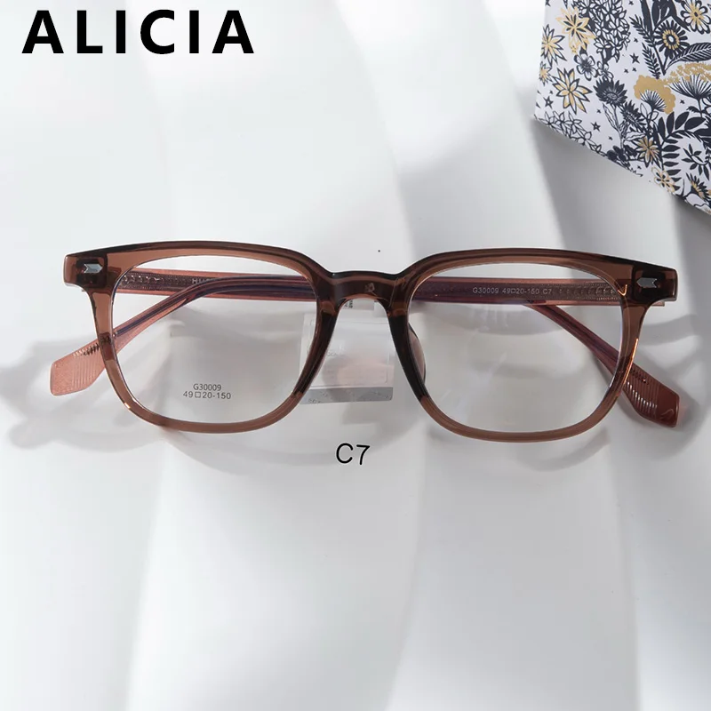 

ALICIA New Fashion Retro Square Full Frame Ultra light TR90 Eyewear Teenage Student Optical Prescription Frames Man Woman