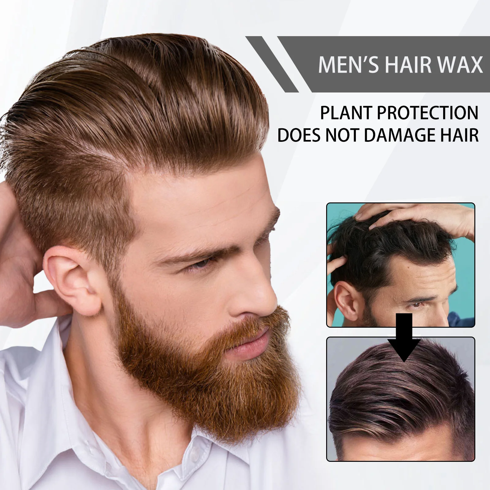 Men Styling Hair Wax Matte Finish,Premium Water Based Flake-Free Hair Styling Pomade For All Hair Types Pomade Long-Lasting Wax