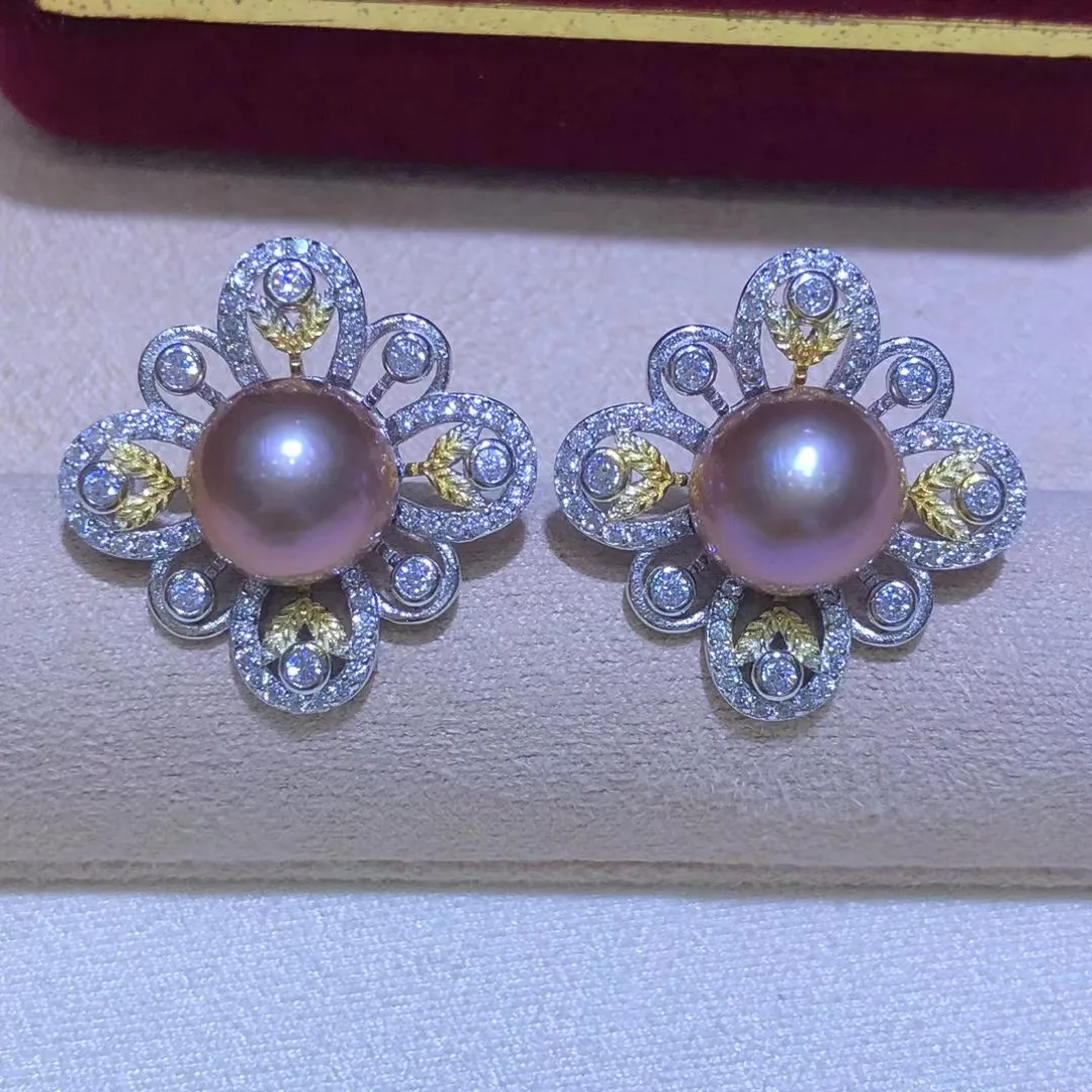 

Оптовая продажа, серьги из стерлингового серебра S925, фурнитура для крепления, базовые монтажные детали, аксессуар для жемчуга 8-10 мм, 5 пар/лот