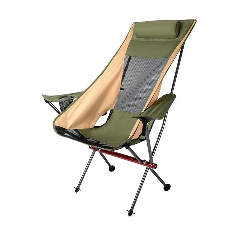 Outdoor aluminum alloy moon chair, fishing chair, backrest chair, picnic folding chair, camping stool, beach chair with armrests image 5