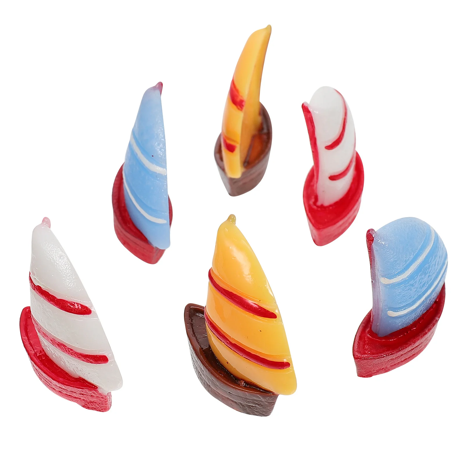 15 Pieces Realistic Resin Sailboat Decorations Mini Ornaments for Fish Tank Plant Pot Desktop Landscape Indoor Outdoor