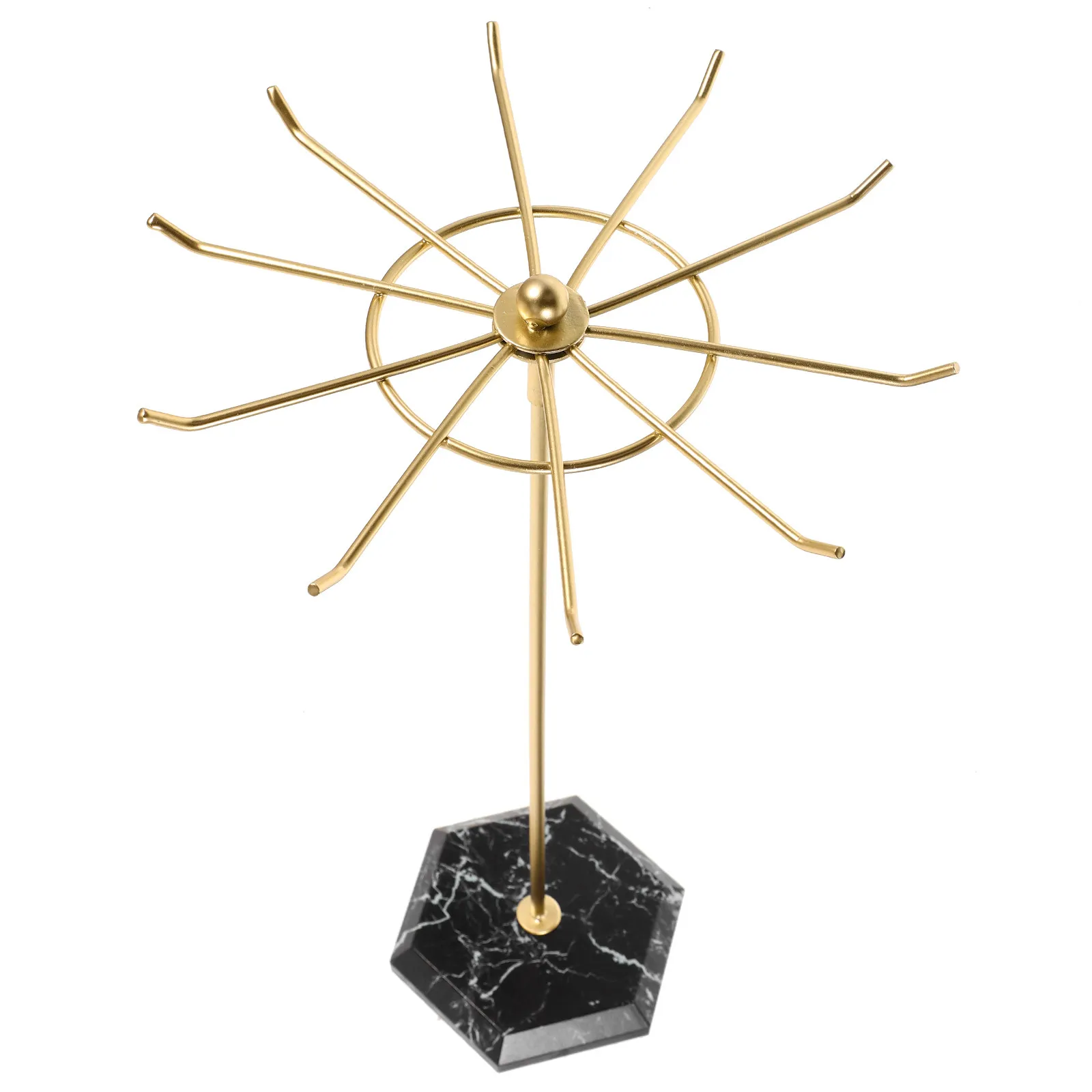 

Rotating Desktop Jewelry Rack for Necklaces Bracelets Earrings Rings Watches Heavy-Duty Iron Organizer Display Stand