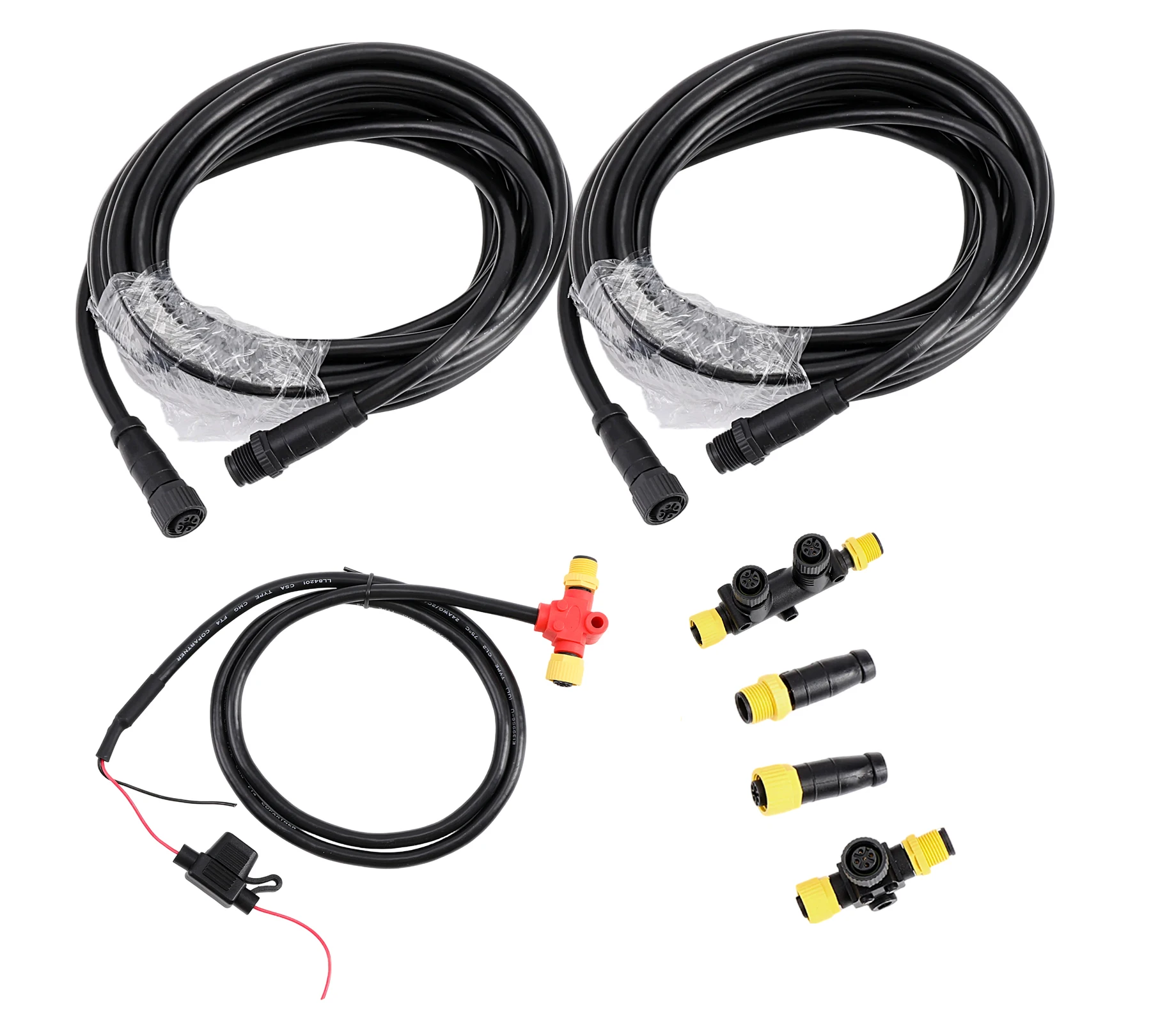 SC-N2K_CX NMEA 2000 Starter Kit، كابلات إسقاط العظام العمودية، مجموعات المحملات المزدوجة، شبكة Terminators Marine 2K لـ Lowrance Simrad Garmin