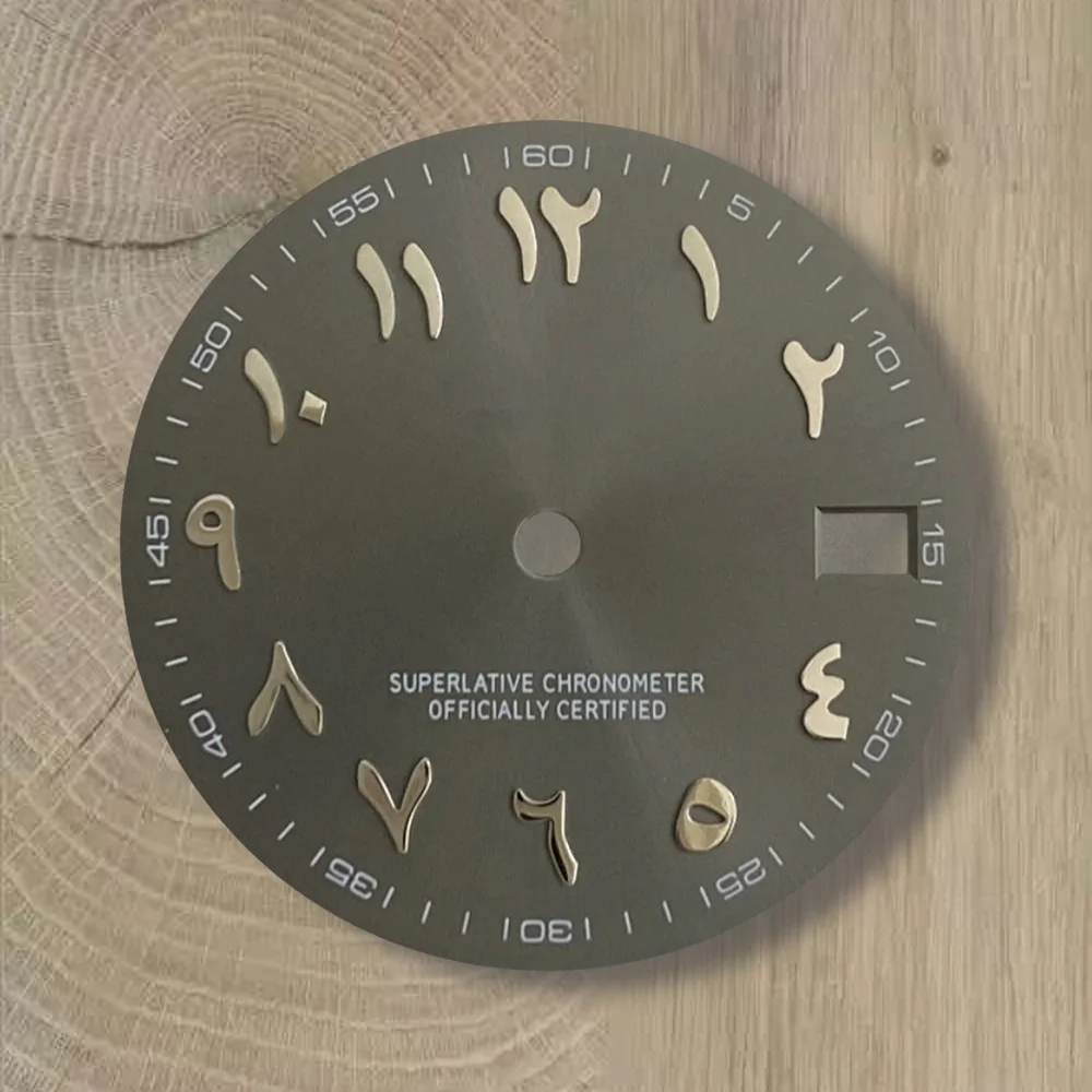 28,5 mm S-Logo, arabisches Zifferblatt, passend für NH35/NH36, japanisches Automatikwerk, hochwertiges Sunray-Zifferblatt, Uhrenmodifikationszubehör