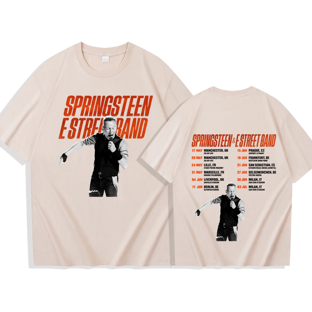Bruce Springsteen and E Street 2025 Tour T-shirt Man Women Harajuku O-neck Summer Casual Shirt image 4