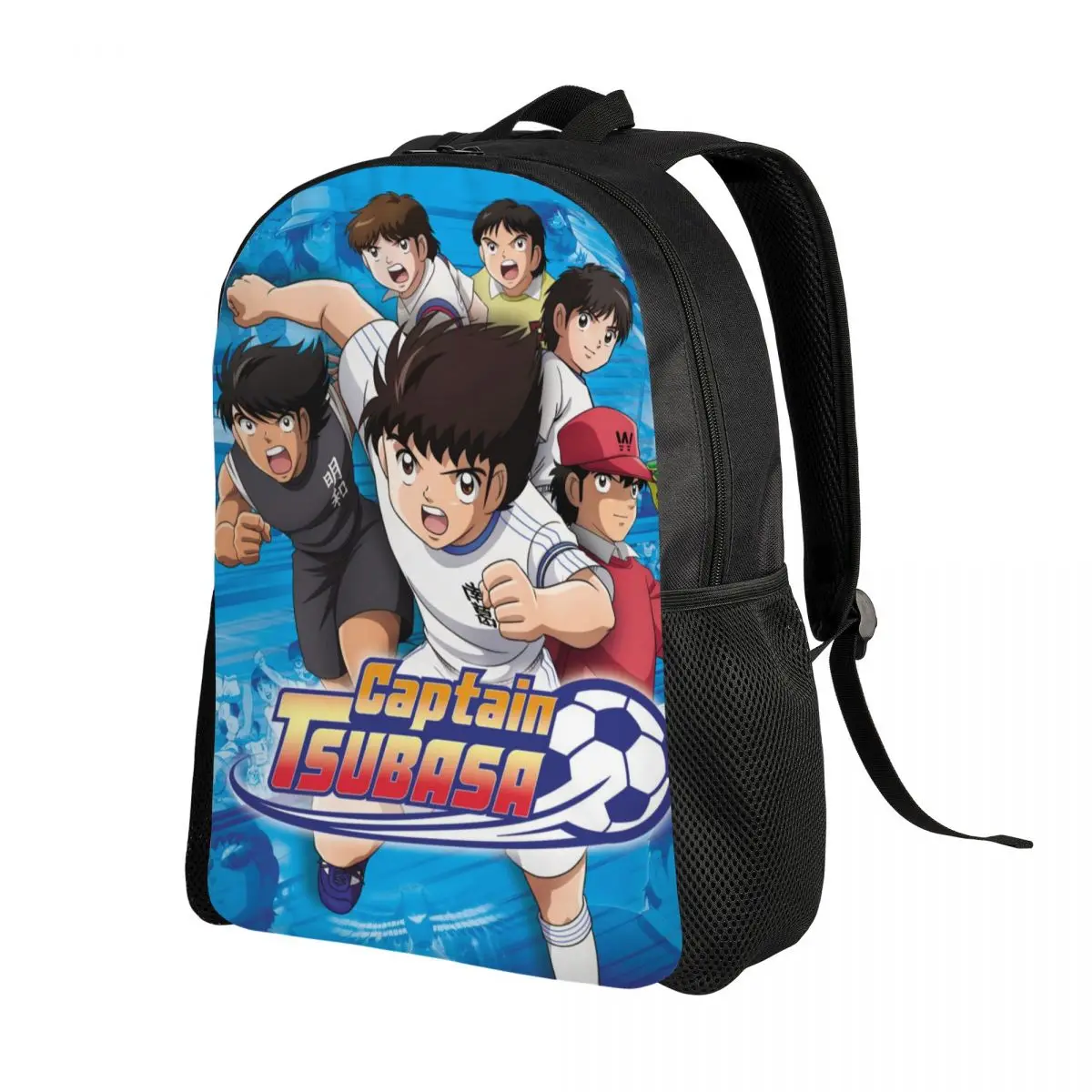 Japan Football Manga Captain Tsubasa Backpack for Women Men Water Resistant College School Bag Print Bookbag