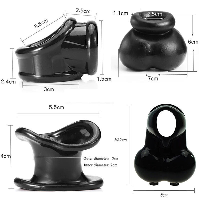4 Types Male Stretcher Scrotum Ring Ball Cockring Peni Ring Delay Ejaculation Reusable BDSM Lock Ring Sex Toys for Men Sex Shop