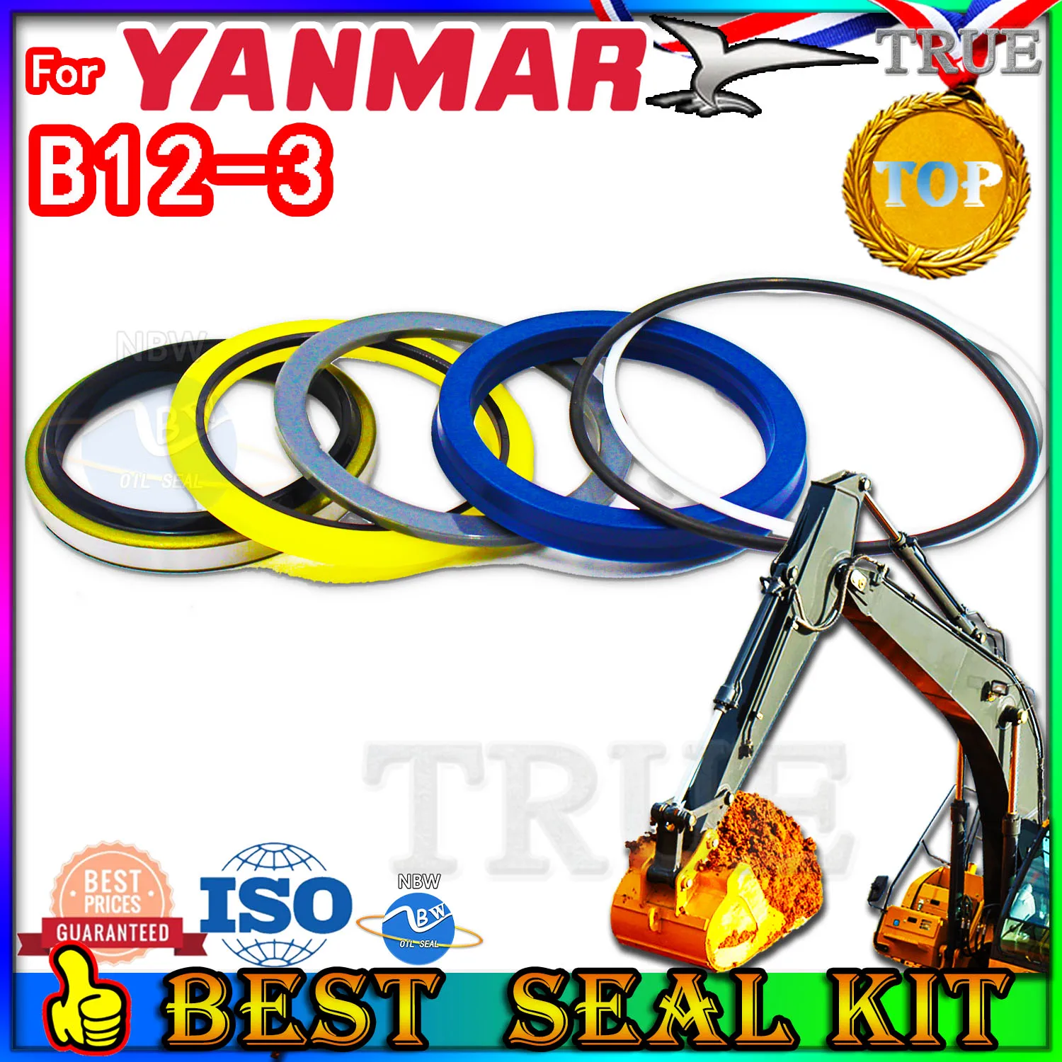 For Yanmar B12-3 Oil Seal Repair Kit Boom Arm Bucket Excavator Hydraulic Cylinder B12 3 Hammer Construction Tool Set Pack Heavy