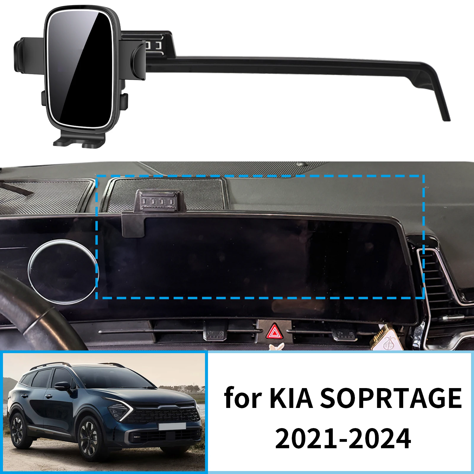 

fit for KIA SOPRTAGE NQ5 2021-2024 Phone Holder Stable Clip-On Phone Holder​​ Mount Screen Base No Vibration​ Car accessoires