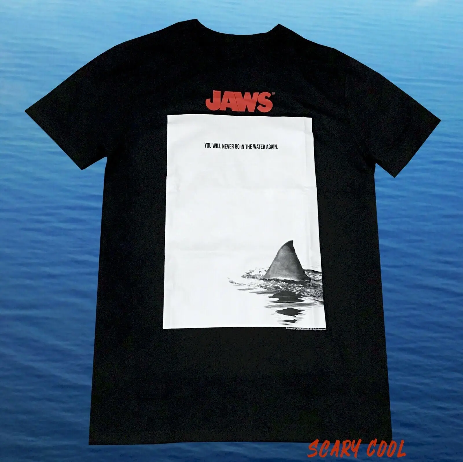 

New Jaws You will never go in the Water Again 1975 Mens Vintage T-Shirt