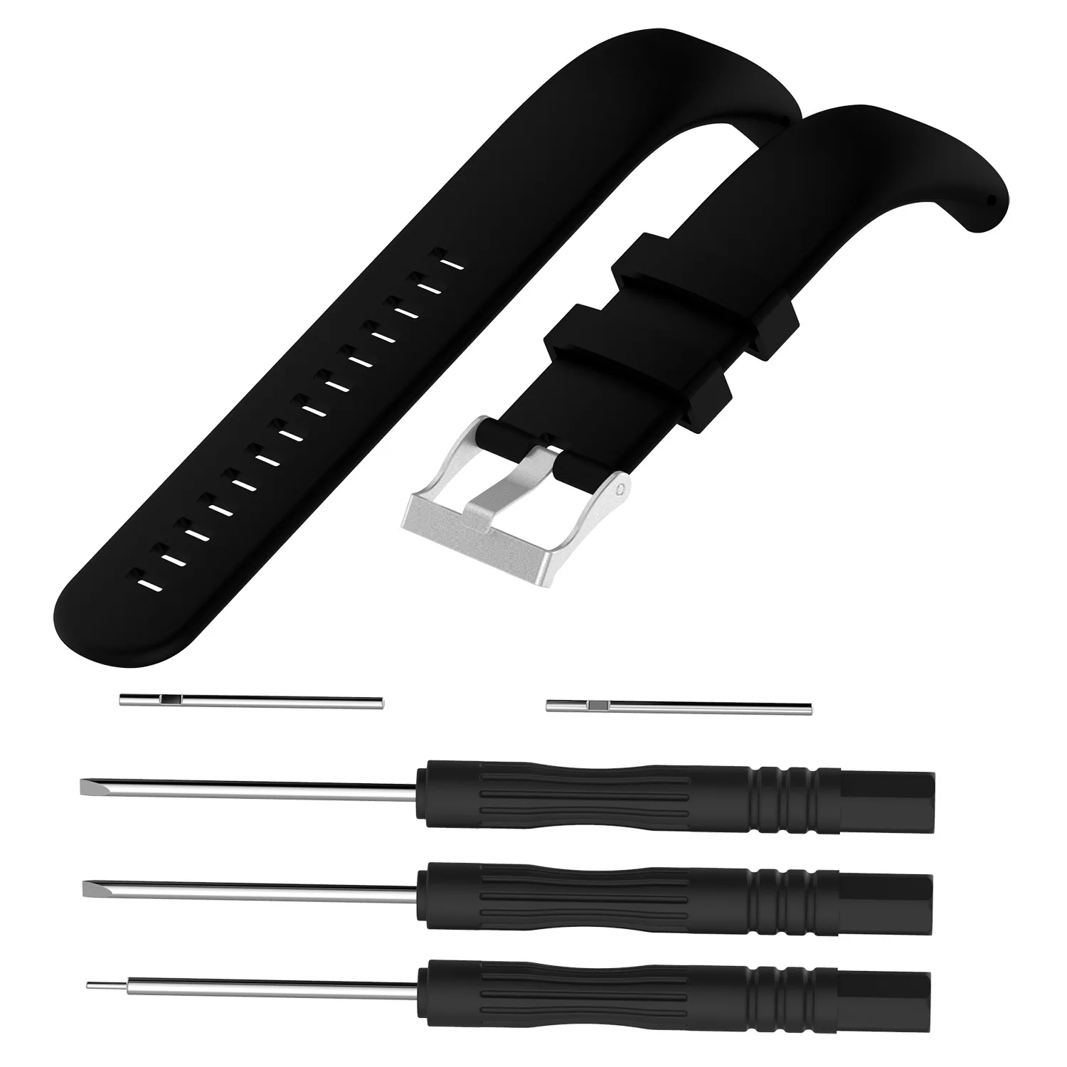 Watchband Silicone Replacement Wrist Band Strap for Core All Black Sports Watch Black-A68X view 5