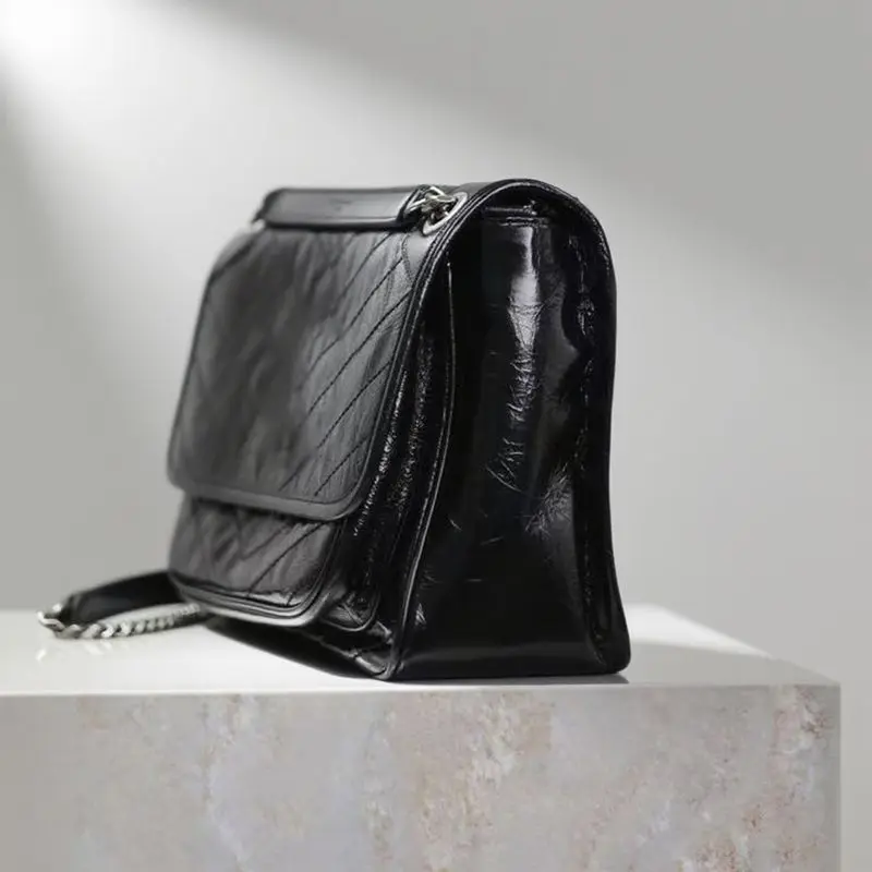 

Large Capacity fashionable single shoulder crossbody chain underarm bag genuine leather handbags for women Black luxury big bag