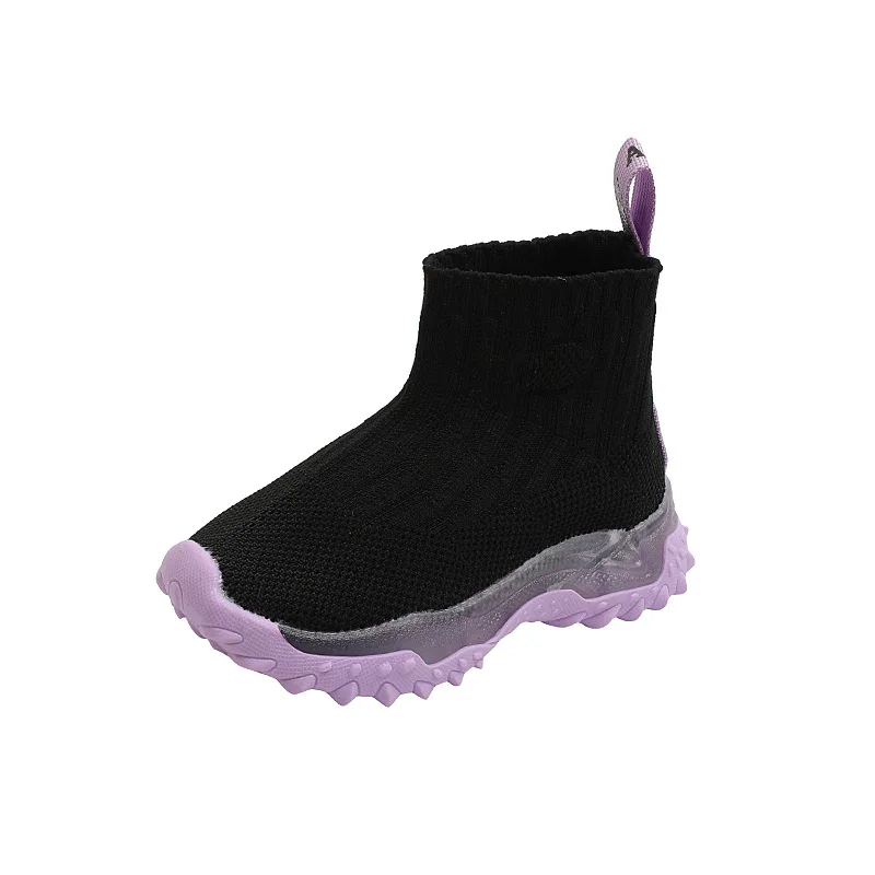 Kids LED Shoes for Boys Girls Fashion New Girls Sock Shoes Flashing Light Knitted Soft Sole Luminous Boys Sneakers Breathable