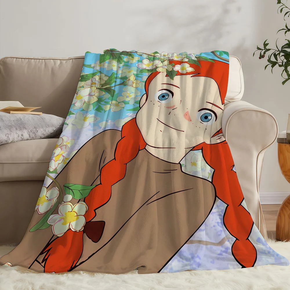 Cartoon A-Anne Of G-Green Gables Blanket Soft Warm And Thick Perfect For Bedroom Living Room Bed Sofa Camping Picnic Office Gift