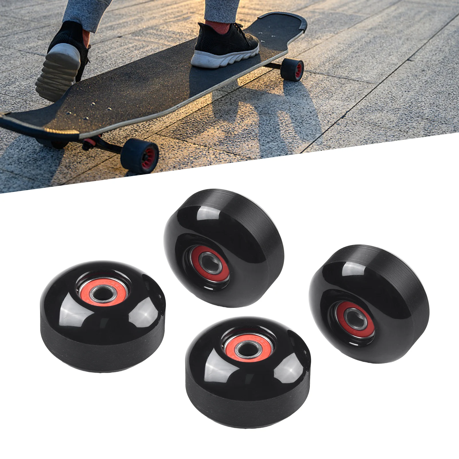 

Exceptional Quality Longboard Skateboard Wheels 4pcs 52x32mm 95A Soft Wheels + ABEC9 Bearing for Maximum Control