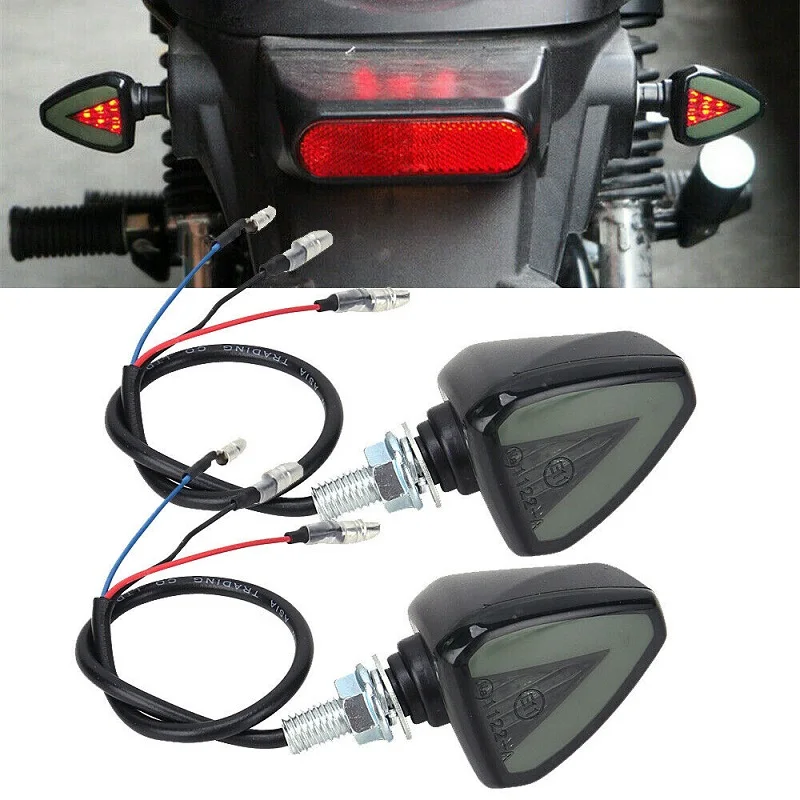 

2Pcs Universal 8MM Motorcycle Turn Signals Lights 12V Rear Blinker Indicator Tail Light For BMW Honda Yamaha Suzuki Cafe Racer