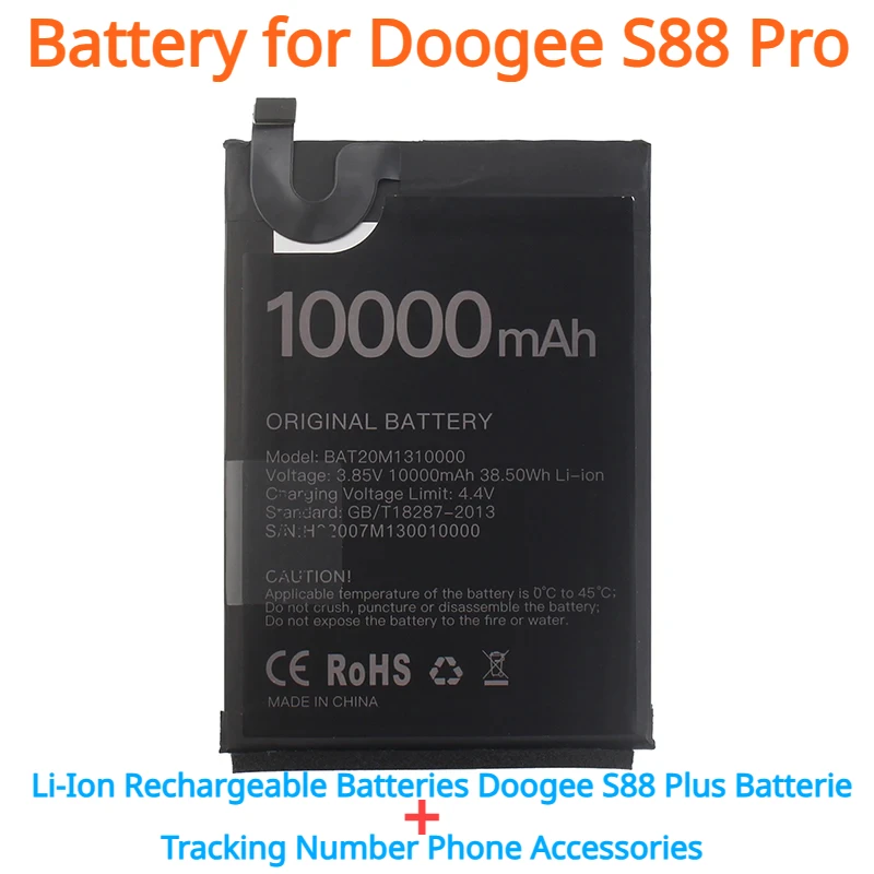 Li-Ion Rechargeable Batteries Doogee S88 Plus Batterie Battery for Doogee S88 Pro 10000mAh