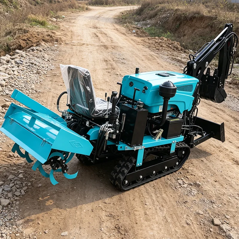 Customized Small Micro Tiller and Crawler Rotary Tiller for Flexible Crawler Tractor,Full-terrain crawler cultivator