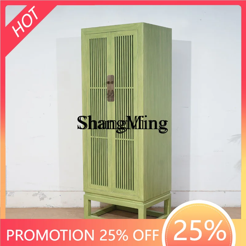 

SM Chinese retro old display cabinet living room storage cabinet all solid wood bedroom simple wardrobe