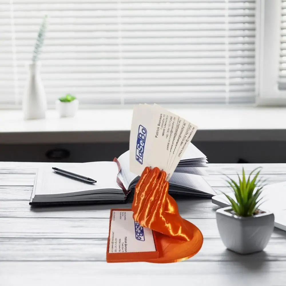 الإبداعية PLA البلاستيك حامل بطاقة الأعمال مكتب ديكور للطاولات فريد معرف اسم المنظم على شكل اليد مكتب عرض بطاقة العمل #3