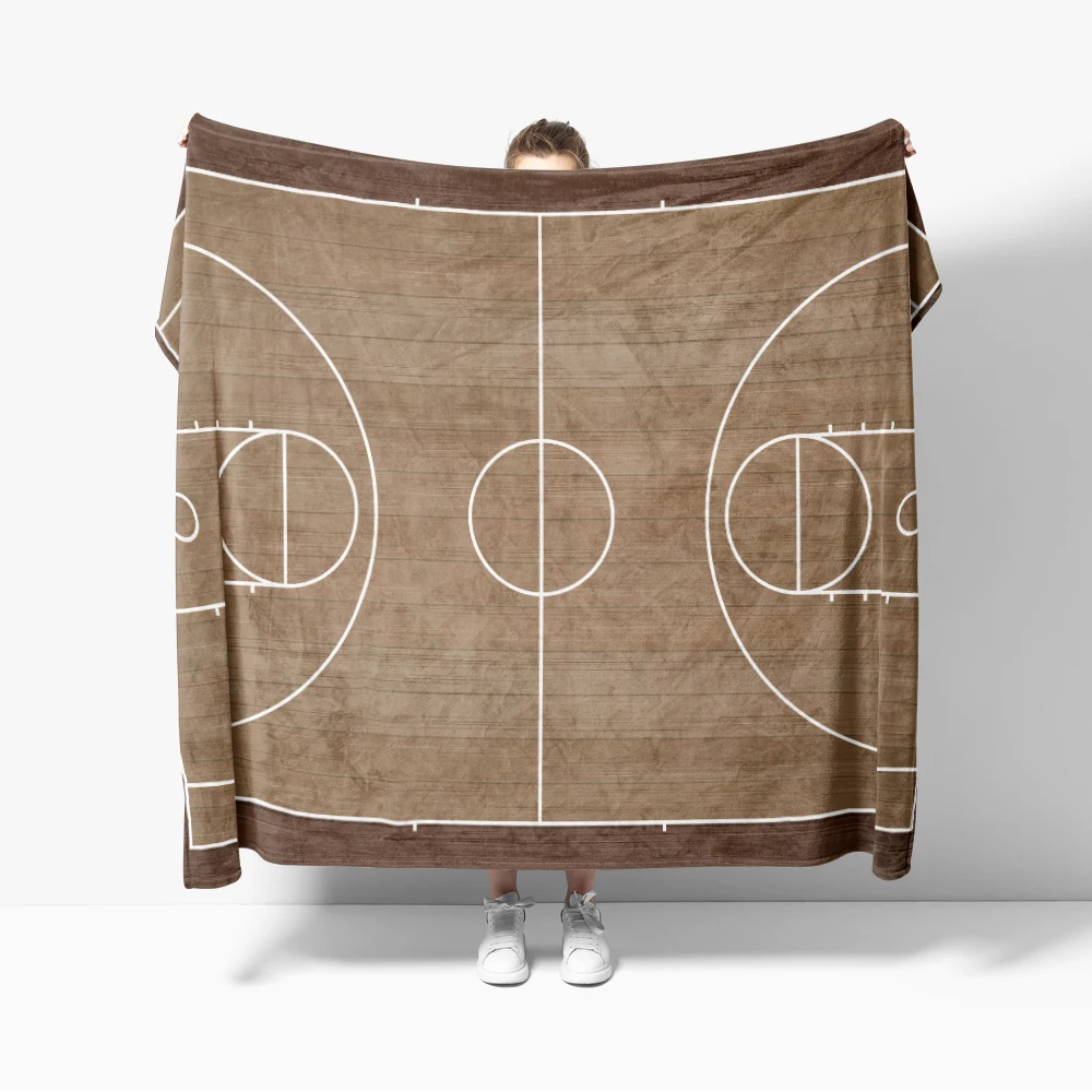 1pc Basketbal court Flannel Print Blanket Cool Ball Handsome Flannel Blanket Soft Warm Throw Blanket  Sofa Bedrood Nap For Gift
