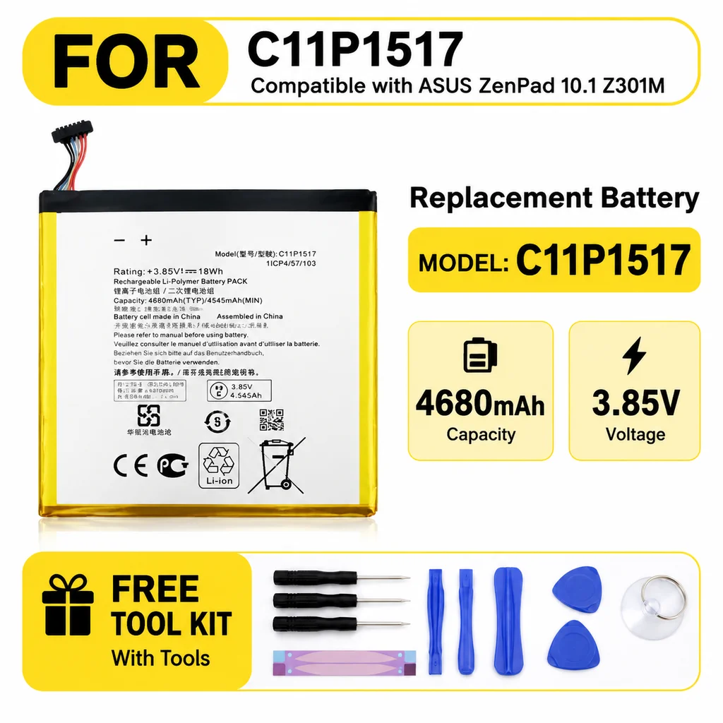 C11P1517 Built-in Battery Replacement For ASUS ZenPad 10.1 Z301M Tablet, Internal Battery Repair Accessory For Mobile Devices