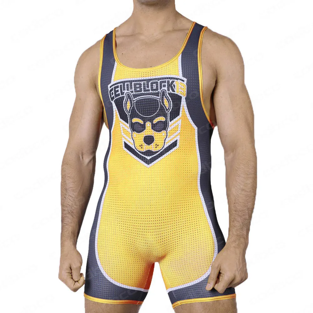 2024 Wrestling Singlet Bodysuit Men\'s Sleeveless Triathlon Leotard Outfit Underwear Gym Breathable Sports Powerlifting Skinsuit