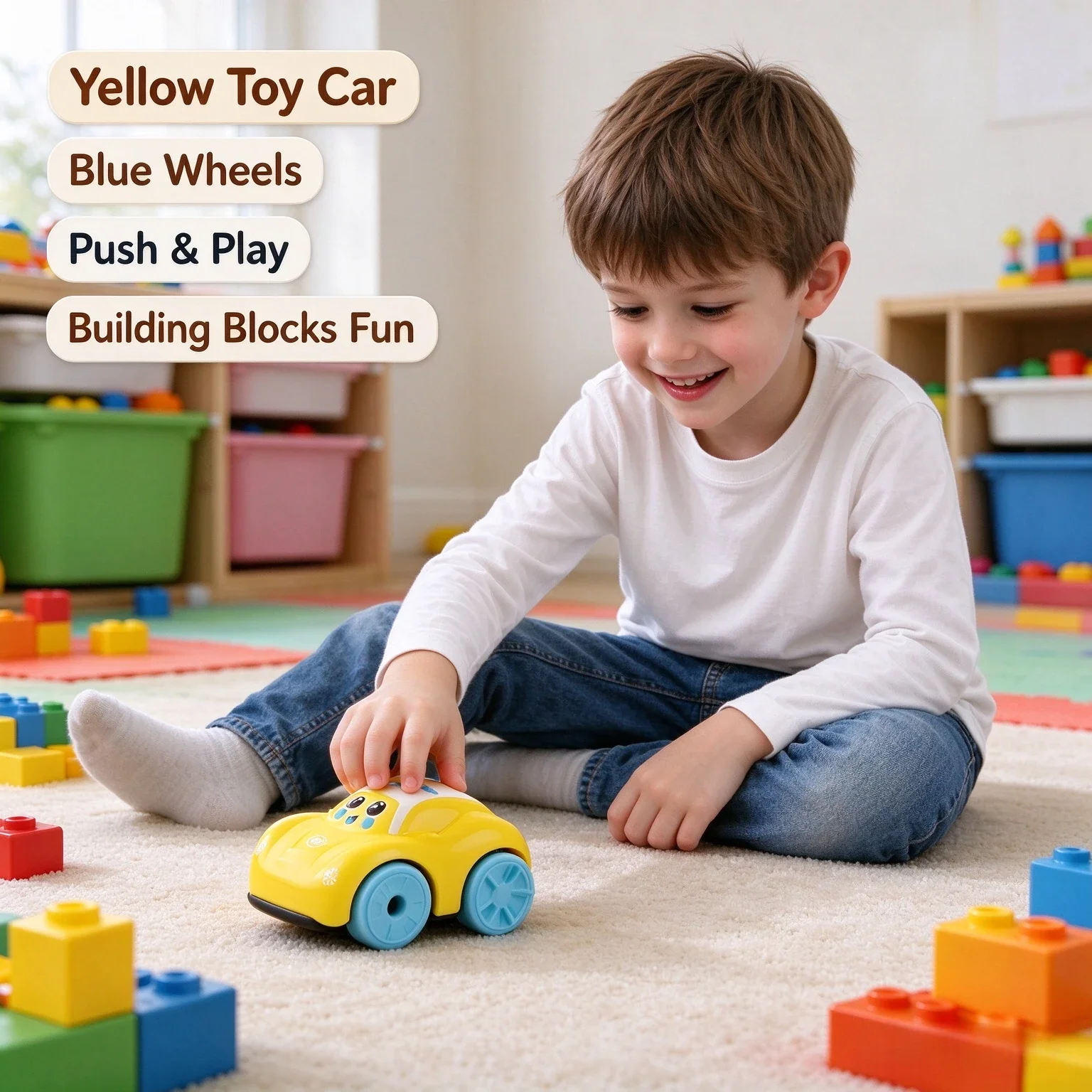 Floating Amphibious Cartoon Cars ABS Material Blue Yellow Kids Indoor Toy Living Room Floor Play Detailed Car Design Durable