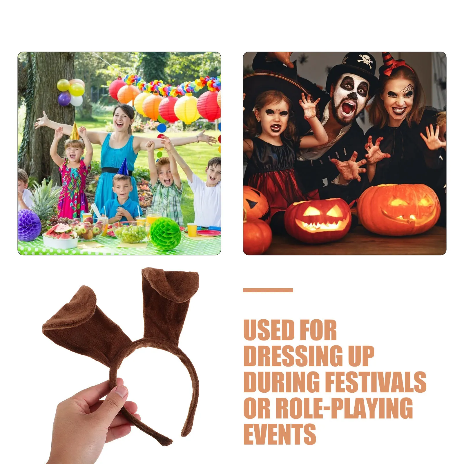 Ensemble de costumes de chien pour enfants, 1 ensemble, bandeau, queue, nœud papillon, gants de nez, Animal, Cosplay, accessoire Photo de fête, accessoires d'halloween