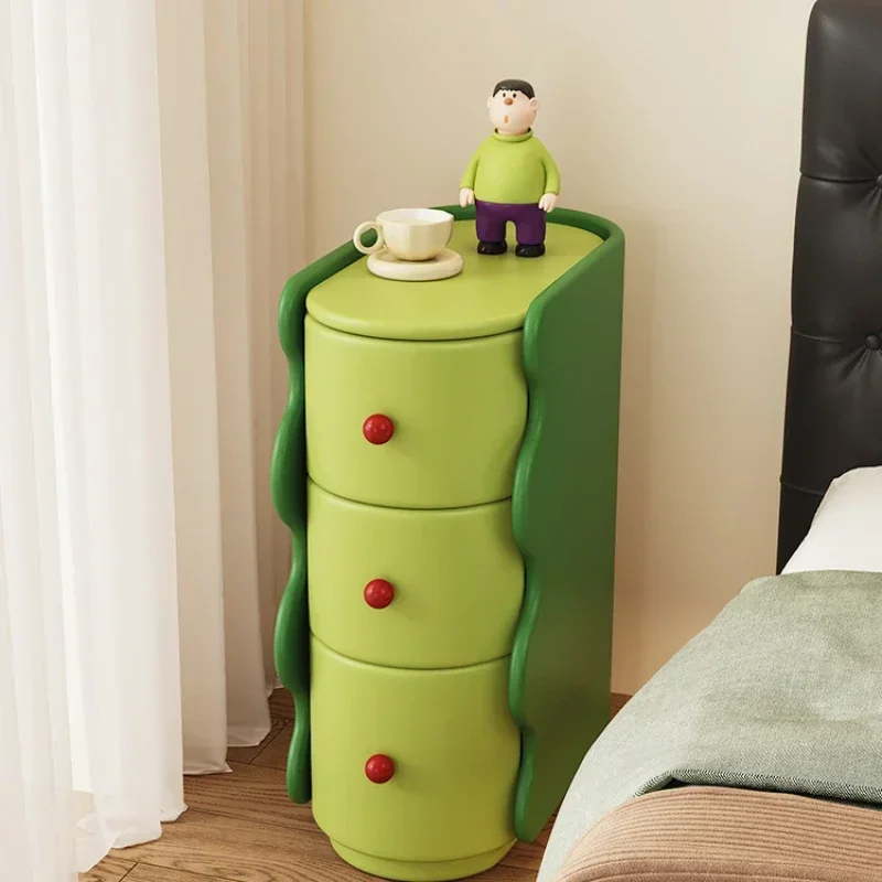 rugged Bedside table sewn small unit with cute and colorful dopamine personality