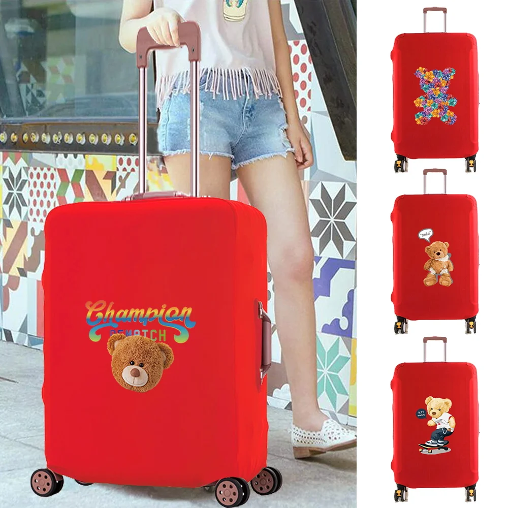 

Luggage Case Elasticity Dust-proof Travel Accessory Cover Apply To18-28 Inch Trolley Protective Cases Bear Print Suitcase Covers