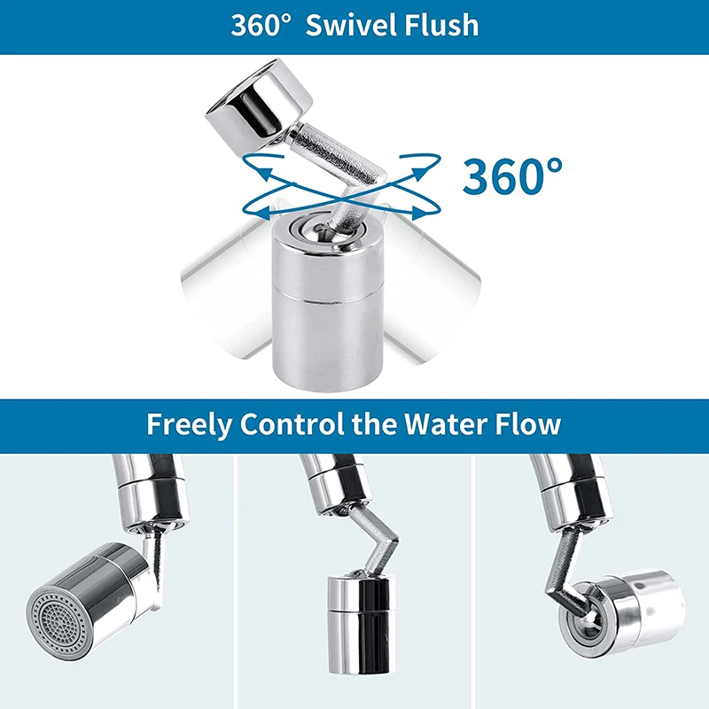 360° Universal Kitchen Faucet Anti-splash Aerator Bathroom Tap Rotatable Faucet Sprayer Saving Water Tap Nozzle Extender Adapter