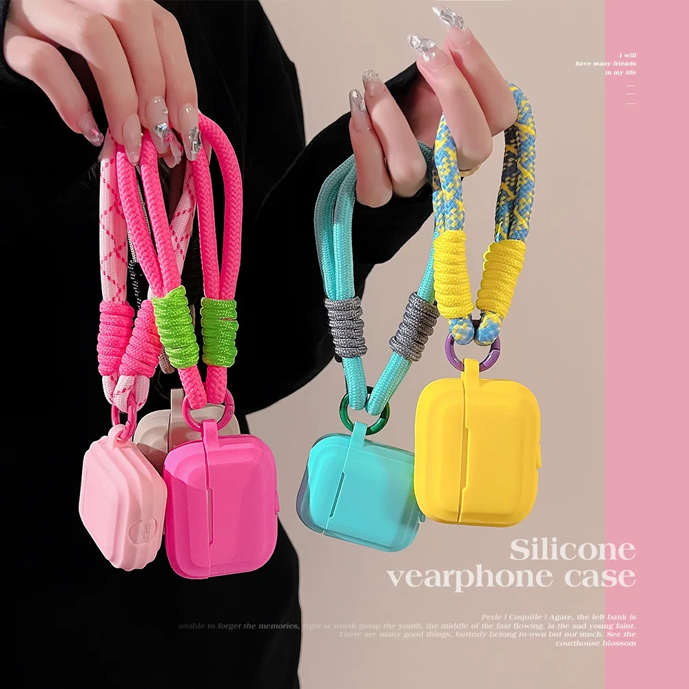 

Earphone Case with Lanyard Strap for airpods Pro 2 case AirPods 4 Airpods 3 cases earphones accessories airpods case 4