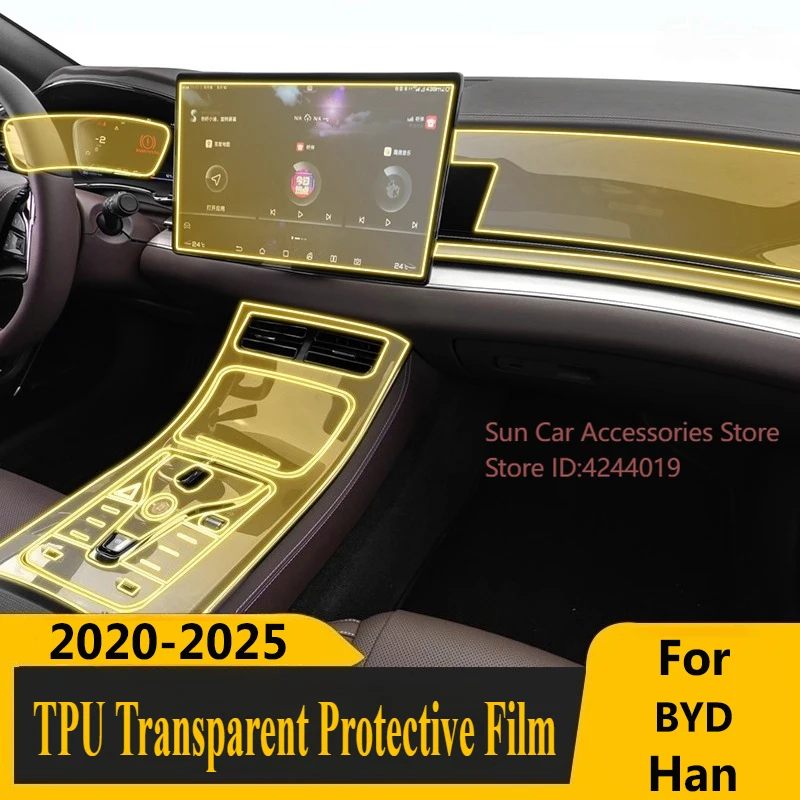 

Для BYD Han 2020-2025 специальный экран с центральным управлением, внутренняя наклейка, защитная пленка из ТПУ, модифицированные аксессуары для салона автомобиля