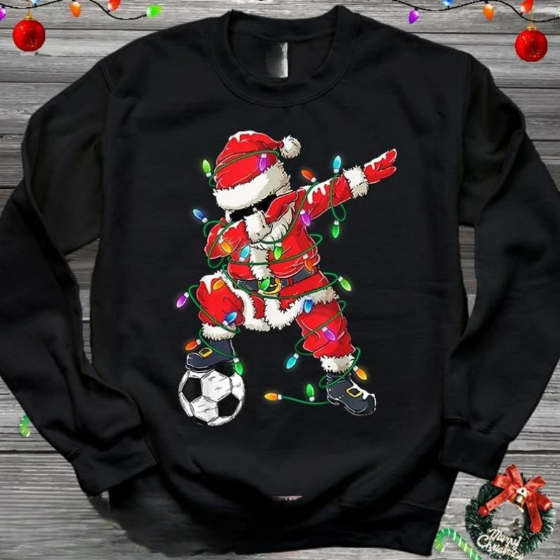 Santa's Favorite Football Player Kicking Off The Xmas Spirit Sweatshirt Soccer Gift Football Lover Jumper Player Jumper Tops