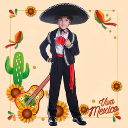 Boys Traditional Mexican Mariachi Amigo Dancer Costume For Cinco De Mayo Fiesta