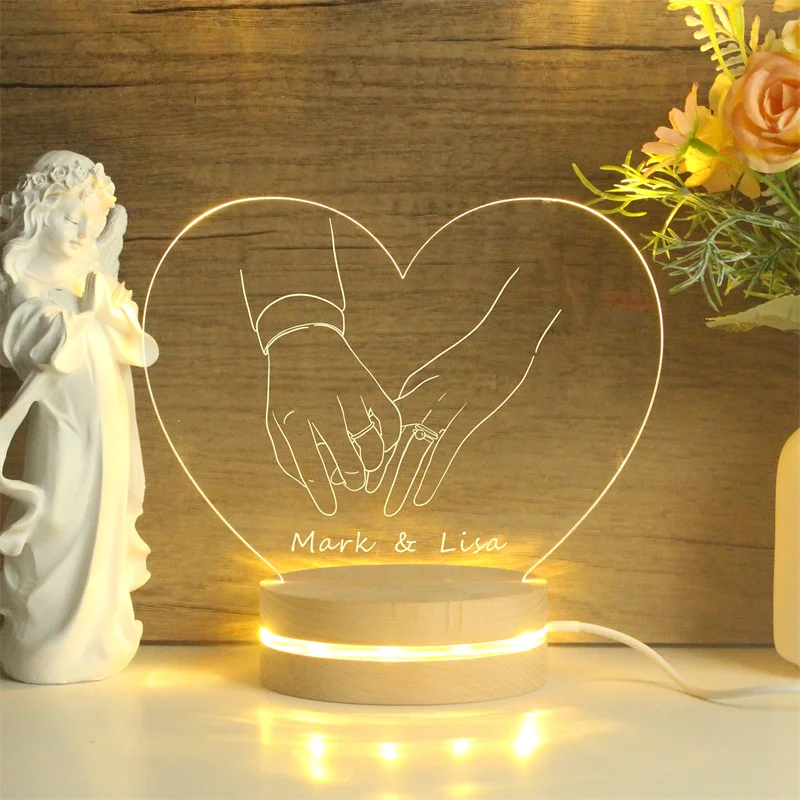 

Custom Nightlight, Anniversary Gift, Personalized Acrylic Room Decoration Lamp, Gift for Couple,Gift for Her,Wedding Gift