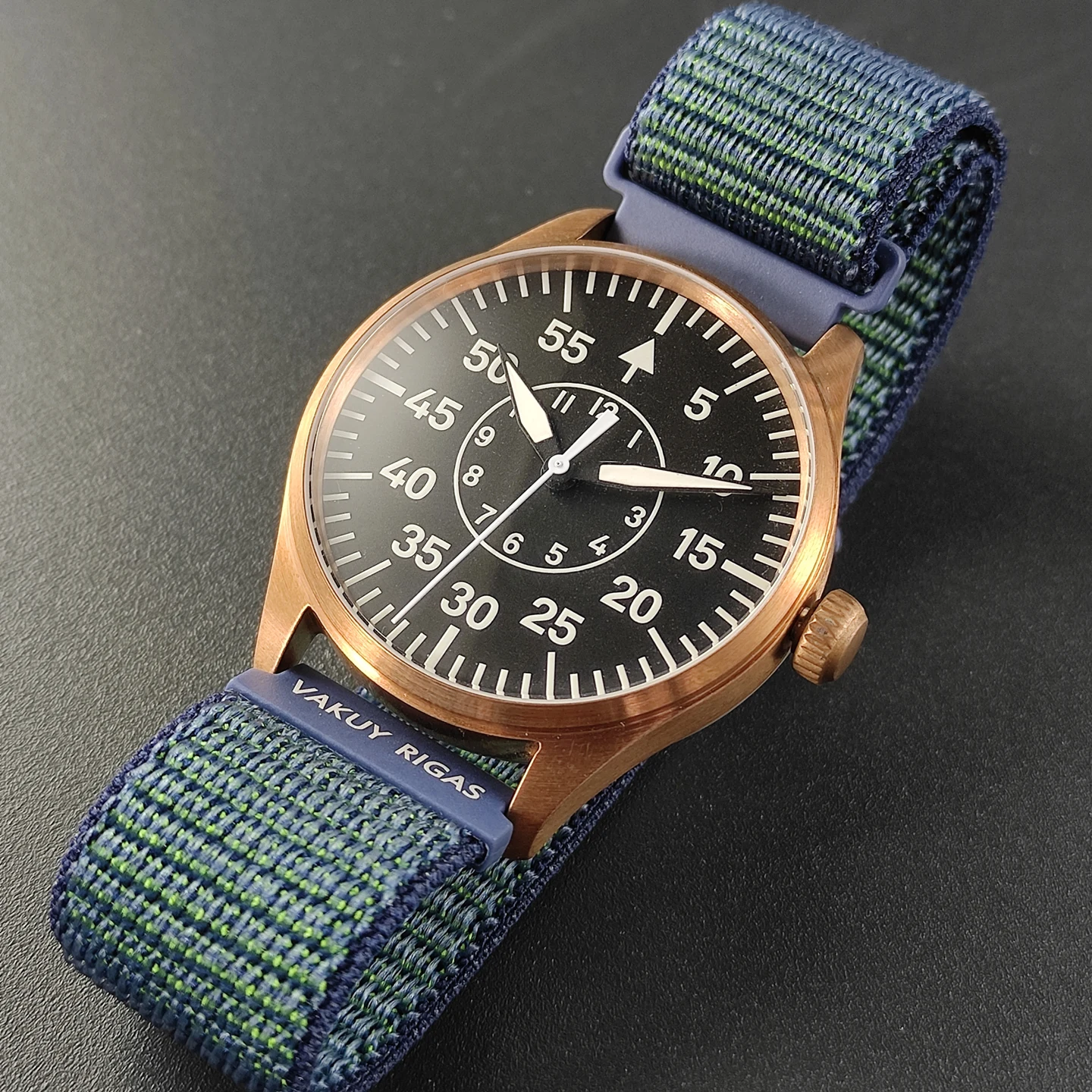 Vakuy New 40MM Men Watches VH31 Movement Pilot's Watch Tin Bronze SLC1 Luminous Sapphire  Waterproof 100M Vintage Wristwatch